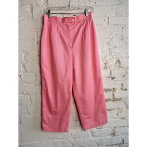 Harve Benard Pink Crop Pants Womens 8 Cotton High Rise Straight Preppy